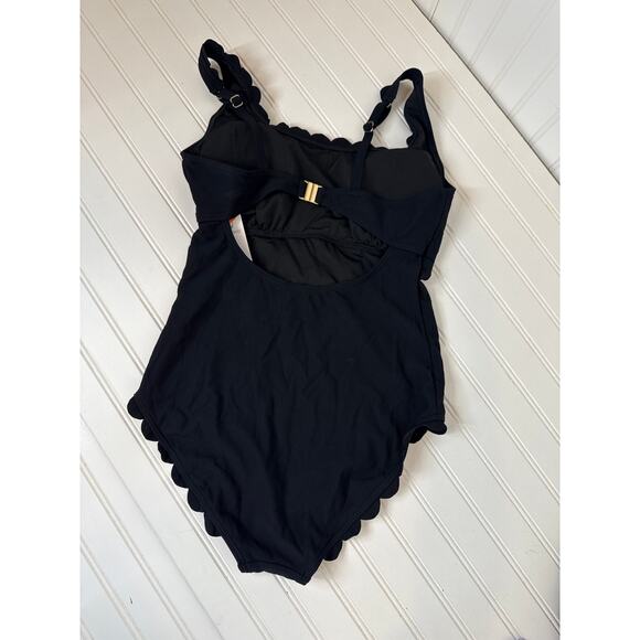 NWT Amazon Swimsuits - Scalloped Ribbed Tie Back 1 PC & Swimdress Bundle Size L - Picture 4 of 7